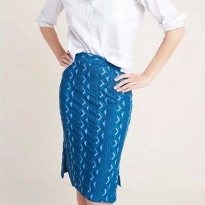 Anthropologie blue soft pencil skirt in size 2P, vibrant blue